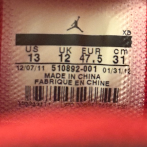 Nike Air Jordan Flight 23 classic Black and Red Size 13 - Picture 7 of 7